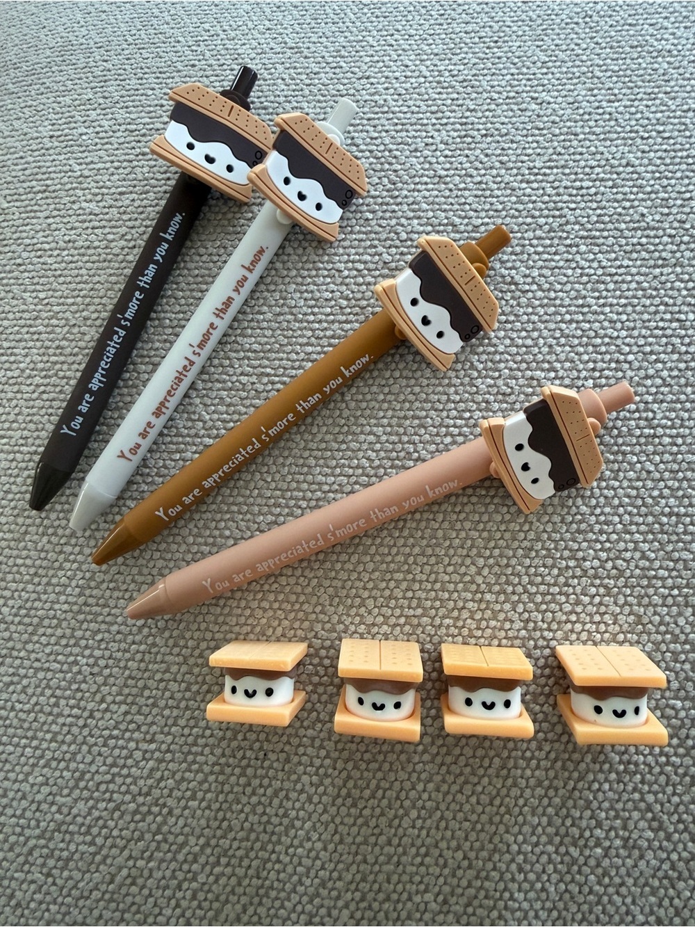 Cute S'mores Character Pens - Neutral Tones